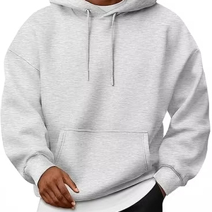 2025 personnalisé hommes 100% coton sweat à capuche surdimensionné lourd Streetwear avant Logo col à capuche Style décontracté coupe ample pour l'hiver - Product Image 1