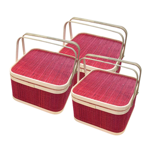 กระเช้าไม้ไผ่สำหรับปิกนิกและของขวัญที่เป็นมิตรต่อสิ่งแวดล้อม - Product Image 1