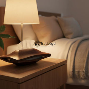 กล่องใส่กระดาษทิชชูไม้ทำมือ พร้อมที่วาง ดีไซน์ลายดอกไม้สลัก งานพรีเมียม ตกแต่งบ้านสไตล์ทันสมัย สำหรับห้องนั่งเล่น Tradebyd - Product Image 2