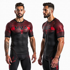 Personalizado al por mayor de alta calidad BJJ Rash Guards Premium sublimación impresión Durable MMA Rash Guards perfecto para entrenamiento - Product Image 4