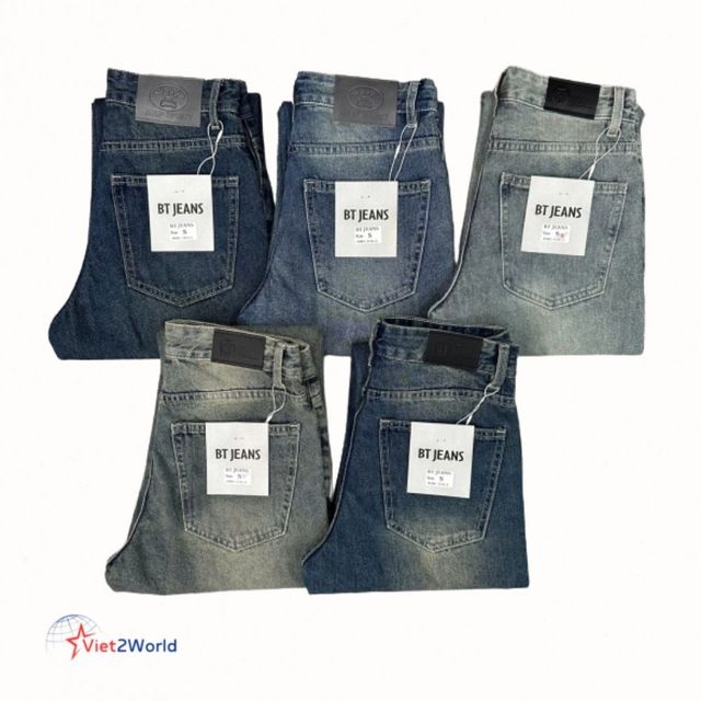 Autumn Young Men's Formal Business Casual Jeans Straight Loose Denim Classic Badge Embroidery Mid Medium Wash Harem ODM Made