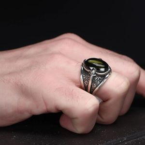 Anillo Azuris para Hombre, Hecho en Turquía, Plata de Ley 925, Estilo Otomano Original, Piedra Natural, Joyería Fina, Modelo WALKH1072 - Product Image 3