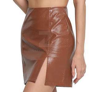 2025 Latest Design Women's Breathable Eco-Friendly Leather Skirt <b>Knee</b>-Length Party Wear <b>High</b> Quality in Stock - Product Image 2