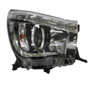 Faro Delantero Limpio para Toyota Hilux Pickup 2016-2020 con Luz Diurna LED - Negro, Lado del Conductor, Derecho - Product Image 1