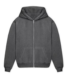 Sudaderas con capucha personalizadas para hombre, con cremallera, 100% algodón, forro polar, cuello alto, color y logotipo personalizados - Product Image 1