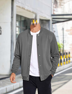 Chaqueta de béisbol para hombre con diseño de patrón personalizado para primavera y otoño, chaqueta universitaria informal deportiva, soporte de lona de piel de oveja real - Product Image 2