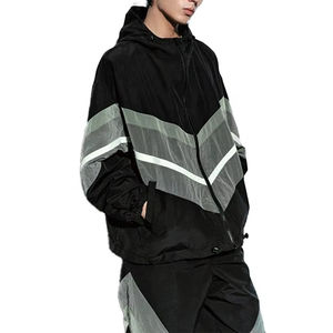 Customize Garment Reflective Tracksuits Gym Nylon Tracksuit Sweat Suit <b>Zip</b> up Custom Tracksuit <b>Men</b> <b>Shorts</b> Windbreaker - Product Image 2