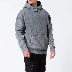 Qualité supérieure Fashionables Hommes Acid Wash Hoodies Plus Size Fashion Clothing Basics Acid Wash Hoodies - Product Image 3