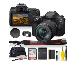NUEVA Cámara EOS 90D DS,LR con Lente de 18-135 mm, con Estuche Acolchado, Tarjeta de Memoria y Más - Product Image 1