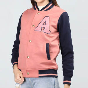 แจ็กเก็ตผู้หญิงขนาดใหญ่แจ็กเก็ตเลตเตอร์แมนวัสดุทนทานแจ็คเก็ตตัวอักษรใส่สบาย - Product Image 1