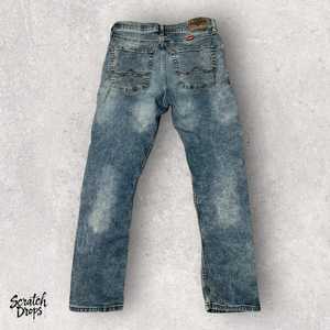 Pantalones vaqueros de pierna ancha teñidos con lazo marrón retro para mujer, pantalones vaqueros lavados rectos sueltos, pantalones vaqueros negros hechos a mano, otra categoría de producto - Product Image 1