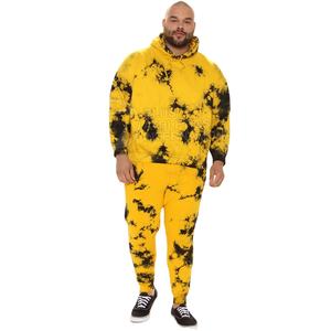 Conjunto Deportivo Extra Grande para Hombre, Estilo Urbano, Amarillo y Negro con Logotipo Personalizado, Conjuntos Deportivos Extra Grandes para Hombre al por Mayor - Product Image 1