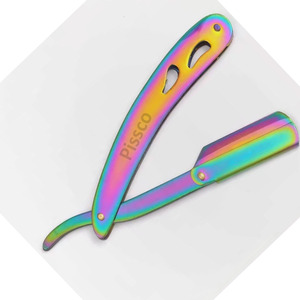 Rasoir de sécurité à lame droite en acier inoxydable pour hommes, avec logo personnalisé, pour barbier et salon de coiffure, vente en gros - Product Image 5