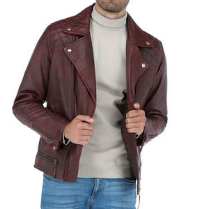 Chaqueta de cuero con cremallera para hombre Premium con estilo personalizado directo de fábrica para invierno MOQ bajo Stand Collar High Street Style - Product Image 2