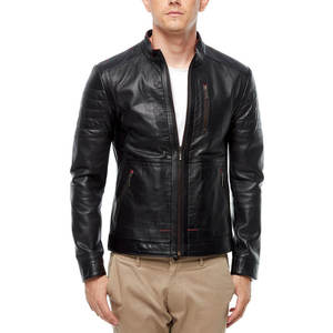 Chaqueta de cuero para hombre de alta calidad, hecha a medida, de piel de cordero auténtica, diseño de moda, venta al por mayor. - Product Image 1