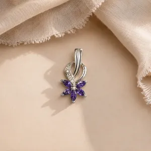 จี้รูปเถาอเมทิสต์ประดับมุก โอปอล และเพชร งานแฮนด์เมด สไตล์ศาสนา - Product Image 3