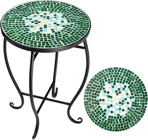Table en mosaïque rustique faite à la main de haute qualité, écologique, multifonctionnelle, motifs géométriques colorés pour le charme de la maison à l'occasion de Diwali - Product Image 1