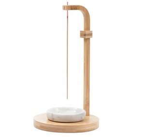 Soporte de incienso para palos, quemador de incienso de madera multiusos, recogedor de cenizas con vidrio extraíble, anticenizas volador para Yoga Spa - Product Image 4