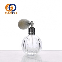 Flacons de parfum en verre vintage ronds de 50 ml et 100 ml avec pulvérisateur et airbag, personnalisables, pour marquage à chaud
