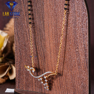 Labstone's 0.69 TDW เพชรทรงกลมสีเหลืองทอง mangalsutra สำหรับงานแต่งงานและของขวัญ EF-VS สีโรเดียมชุบ - Product Image 3