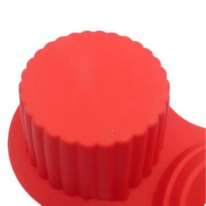 Silicone Double-Cavity Cake Mold for Baking <b>Microwave</b>-Safe High-Temperature Resistant 2-Hole Household Design Model HS-hp006 - Product Image 4
