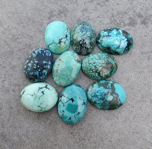 Turquesa Tibetana Natural, Gema Suelta, Cabujón de Turquesa Tibetana Natural, Grado AAA, Parte Posterior Plana, Gemas Calibradas - Product Image 3