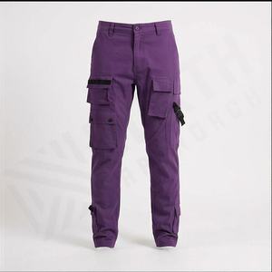 Pantalons cargo en nylon à coupe droite pour hommes, tendance de la mode de rue, taille élastique, poches, pantalons personnalisés, couleur tendance - Product Image 1