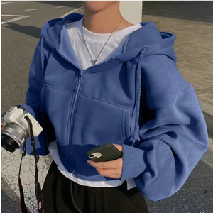 Sudaderas con capucha cortas de marca para mujer con bordado personalizado Sudaderas con capucha cortas personalizadas para mujer Precio directo de fábrica - Product Image 5