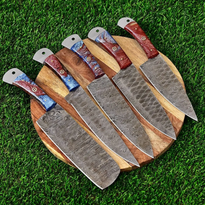 Ensemble de couteaux de chef faits à la main en acier au carbone 5 pièces rasoir tranchant à haute teneur en carbone forgé personnalisable durable multifonction vente en gros - Product Image 1