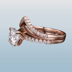 1,5 Ct Anillo de diamante de moissanita redondo Joyería de moissanita Anillo DE BODA Joyería de hip hop Pave Set Anillo hermoso de oro rosa - Product Image 2