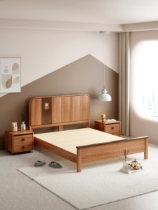 Cama de Madera Maciza de Corazón de Árbol, Hecha a Mano, Estilo Retro Vintage - Product Image 4