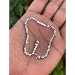 สร้อยข้อมือเทนนิสเงินแท้ 925 ประดับด้วยพลอยอเมทิสต์ สร้อยข้อมือเงินแฟชั่นประดับพลอยอเมทิสต์ - Product Image 6
