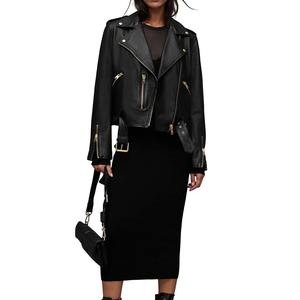 Chaqueta de cuero para mujer más vendida, ropa de fábrica con logotipo personalizado, chaqueta de cuero para mujer, piel auténtica de oveja para mujer - Product Image 3