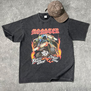 Camiseta recortada Vintage Boxy Fit de algodón personalizada DTG/Camiseta con estampado de pantalla para hombre, de manga corta Camiseta holgada para hombre - Product Image 4