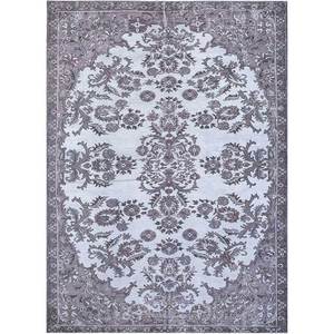 Vintage Grey Black Hand Knotted Wool <b>Rugs</b> <b>Boho</b> Style Pae-743 for Home Living Room Medallion Rectangle Patchwork Abstract - Product Image 1