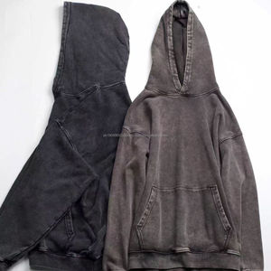 Custom Character logo Graphic Hoodie Men Vintage Heavyweight Distressed Acid Wash Hoodies oversized - Product Image 1