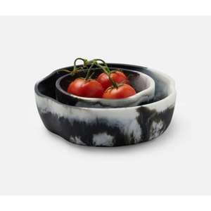 Cuenco exclusivo de resina de inspiración antigua para banquetes formales, cuenco de resina de calidad superior en blanco y negro - Product Image 1