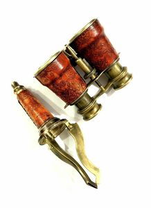 6 "Brass hải lý cướp biển của đốm phạm vi Brass Ống nhòm với chính hãng handmade da trường hợp Hàng Hải chức năng khảo sát instru - Product Image 3