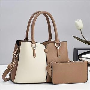 2025 femmes luxe classique en cuir véritable sac fourre-tout écologique bandoulière sac à bandoulière fermeture à glissière ensemble personnalisé - Product Image 2