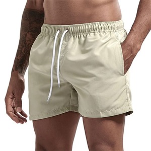 Short pour hommes Maillot de bain pour hommes avec doublure en maille Poches latérales Shorts de plage solides Short de plage à séchage rapide Léger avec cordon de serrage - Product Image 5