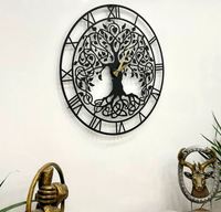 Jam gantung logam kuningan dekorasi rumah Jam Modern untuk unik vektor template cahaya tiruan Laser memotong file dekorasi dalam ruangan dekoratif