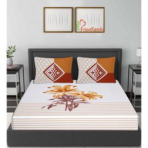 Parure de lit double en coton 240 TC à imprimé floral marron majestueux avec 2 taies d'oreiller, collection 3 pièces pour usage domestique (SHKV1026) - Product Image 2