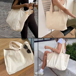 Sacs fourre-tout en toile de coton écologiques personnalisables avec impression numérique, logo sur mesure, design vierge, vente en gros - Product Image 4