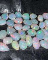 Opalines de feu ovales naturelles éthiopiennes Rafay Gemstone, 307 carats, 42 pièces, taille libre, multicolores, pour la fabrication de bijoux