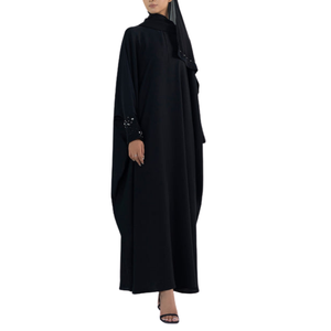 2024 nouveau style de dubaï caftan Abaya modeste vêtements islamiques adultes femmes noir broderie conceptions Eid Abaya respirant en relief - Product Image 3