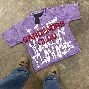 OEM/ODM Custom Baggy T-Shirts for Men Acid Wash <b>Vintage</b> <b>Tee</b> Sun Faded Breathable <b>Graphic</b> Puff and Silk Screen Print - Product Image 1