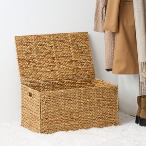 กล่องใส่ของทำจากผักตบชวา ฝาปิดขนาดใหญ่ คุณภาพพรีเมียม เหมาะสำหรับโรงแรม รีสอร์ท และใช้จัดระเบียบของใช้ในบ้าน - Product Image 2