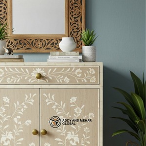 ตู้เก็บดอกไม้ฝังกระดูกสีเบจทำด้วยมือคุณภาพพรีเมี่ยมสำหรับทางเข้าหรือห้องรับประทานอาหารและห้องนอนเน้นเสียงปริมาณมาก - Product Image 2