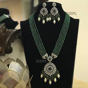 Graceful Stylish Premium Quality <b>Pearls</b> Look Four Layer <b>Necklace</b> <b>Set</b> With <b>Earrings</b> For Wedding Wear For Women <b>And</b> Girls - Product Image 2