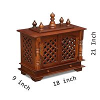 Ahad Handicrafts Pooja Mandir en bois au design moderne avec 1 tiroir et étagère pour la maison Puja Room for Diwali & Wedding Celebrations